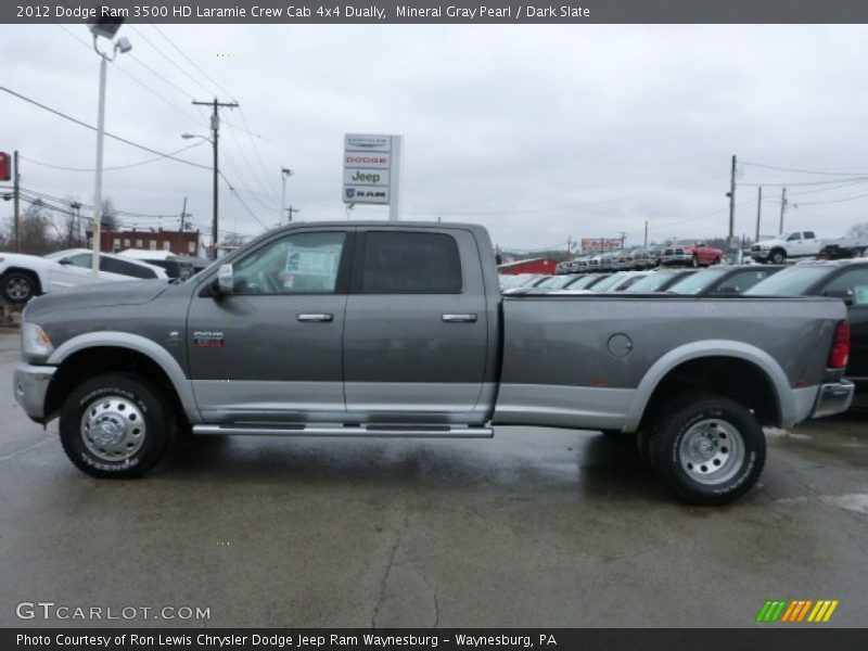 Mineral Gray Pearl / Dark Slate 2012 Dodge Ram 3500 HD Laramie Crew Cab 4x4 Dually