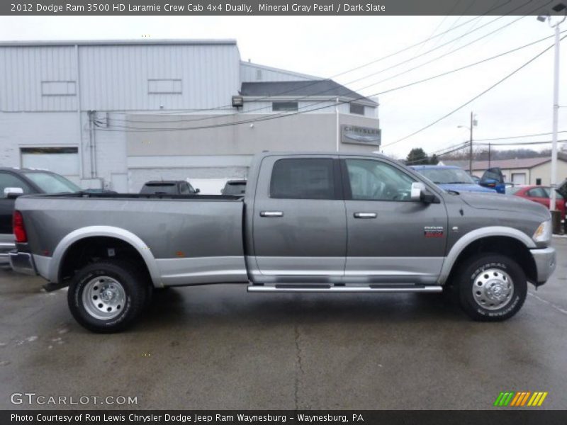 Mineral Gray Pearl / Dark Slate 2012 Dodge Ram 3500 HD Laramie Crew Cab 4x4 Dually