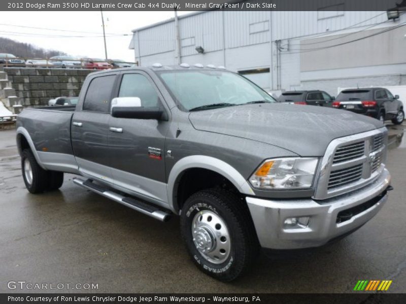 Mineral Gray Pearl / Dark Slate 2012 Dodge Ram 3500 HD Laramie Crew Cab 4x4 Dually