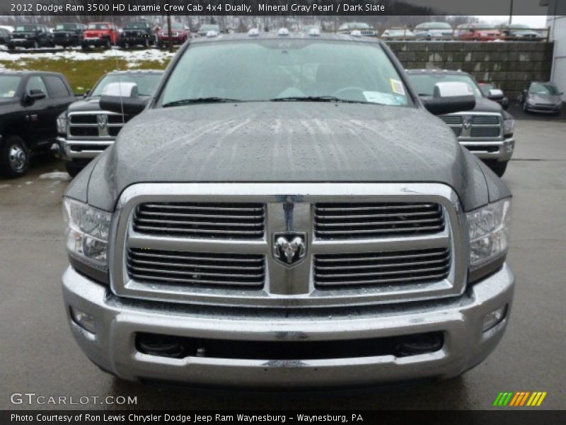 Mineral Gray Pearl / Dark Slate 2012 Dodge Ram 3500 HD Laramie Crew Cab 4x4 Dually