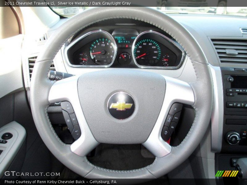 Silver Ice Metallic / Dark Gray/Light Gray 2011 Chevrolet Traverse LS