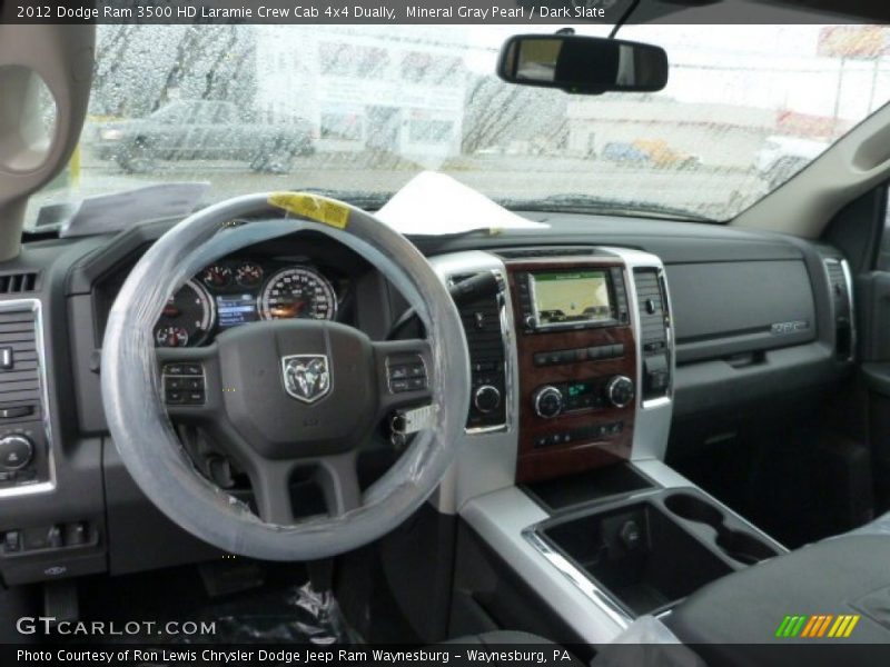 Mineral Gray Pearl / Dark Slate 2012 Dodge Ram 3500 HD Laramie Crew Cab 4x4 Dually