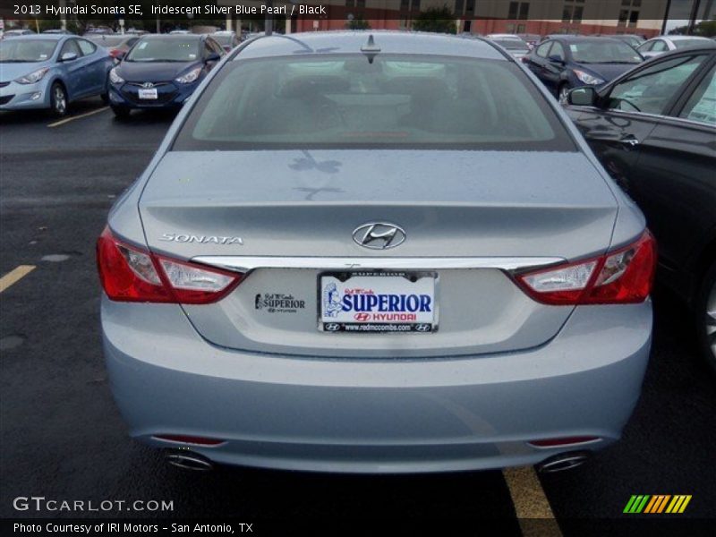 Iridescent Silver Blue Pearl / Black 2013 Hyundai Sonata SE
