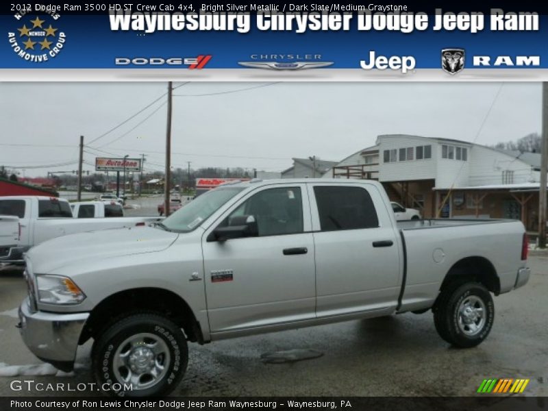 Bright Silver Metallic / Dark Slate/Medium Graystone 2012 Dodge Ram 3500 HD ST Crew Cab 4x4