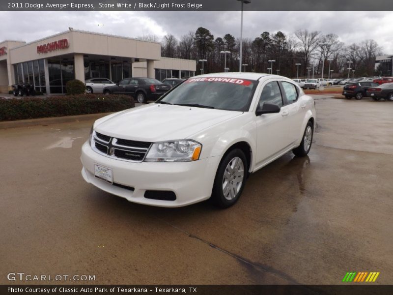 Stone White / Black/Light Frost Beige 2011 Dodge Avenger Express