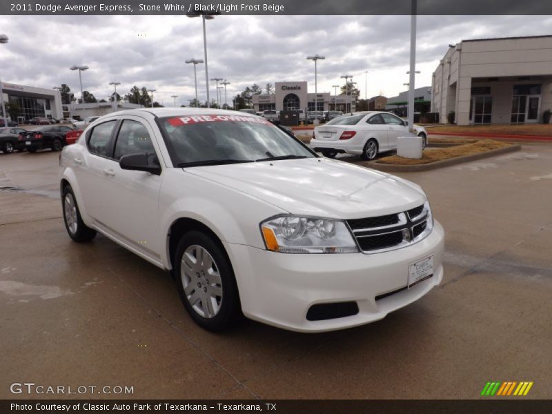 Stone White / Black/Light Frost Beige 2011 Dodge Avenger Express