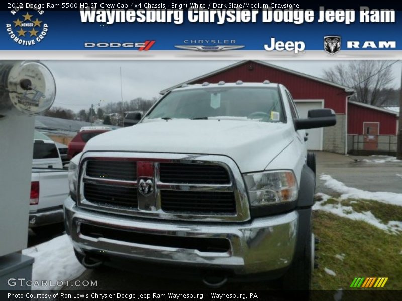 Bright White / Dark Slate/Medium Graystone 2012 Dodge Ram 5500 HD ST Crew Cab 4x4 Chassis