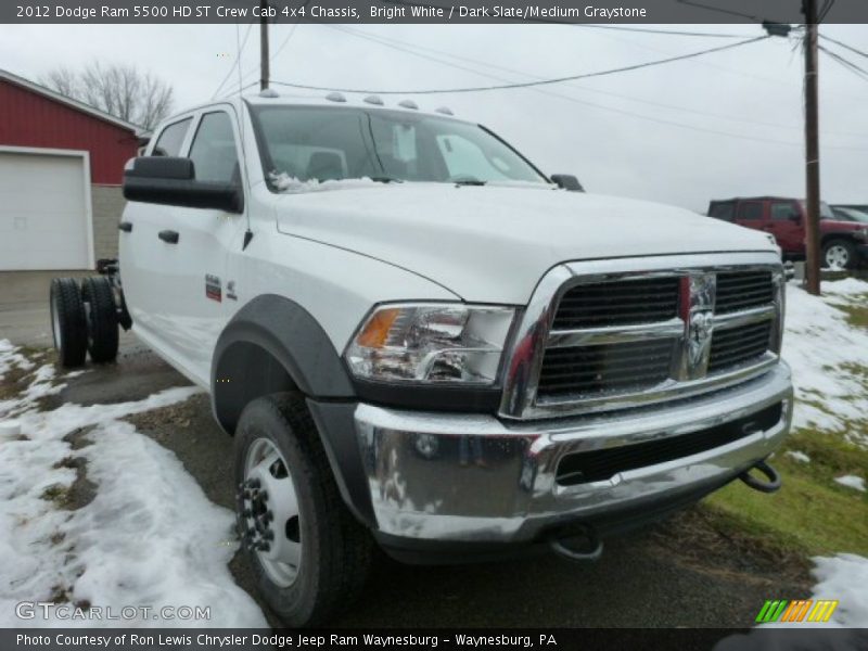 Bright White / Dark Slate/Medium Graystone 2012 Dodge Ram 5500 HD ST Crew Cab 4x4 Chassis