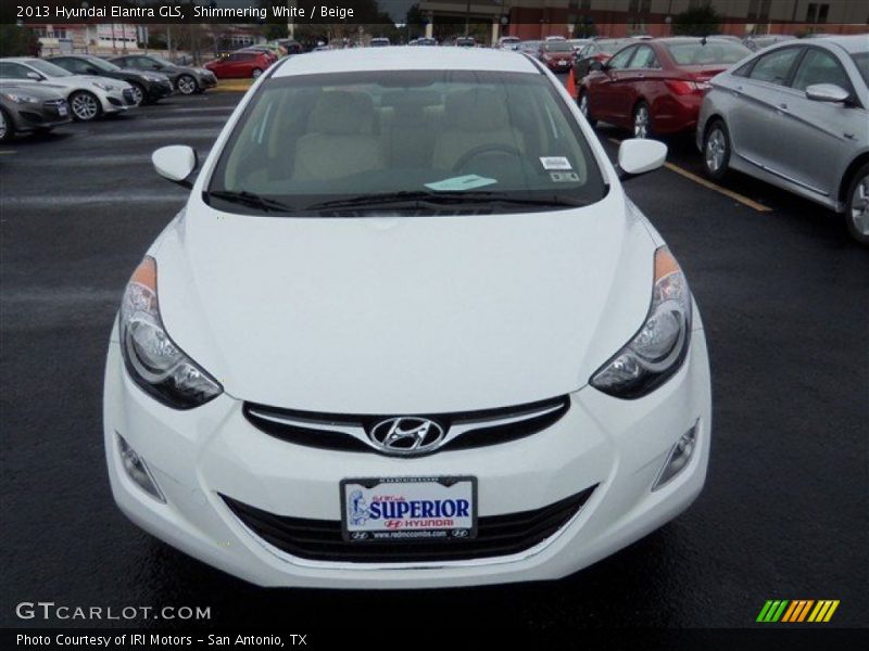 Shimmering White / Beige 2013 Hyundai Elantra GLS