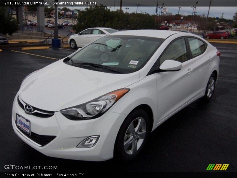 Shimmering White / Beige 2013 Hyundai Elantra GLS