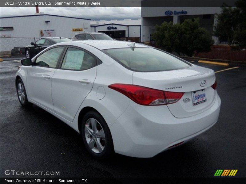 Shimmering White / Beige 2013 Hyundai Elantra GLS