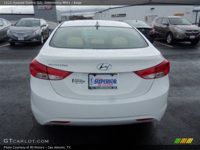 Shimmering White / Beige 2013 Hyundai Elantra GLS