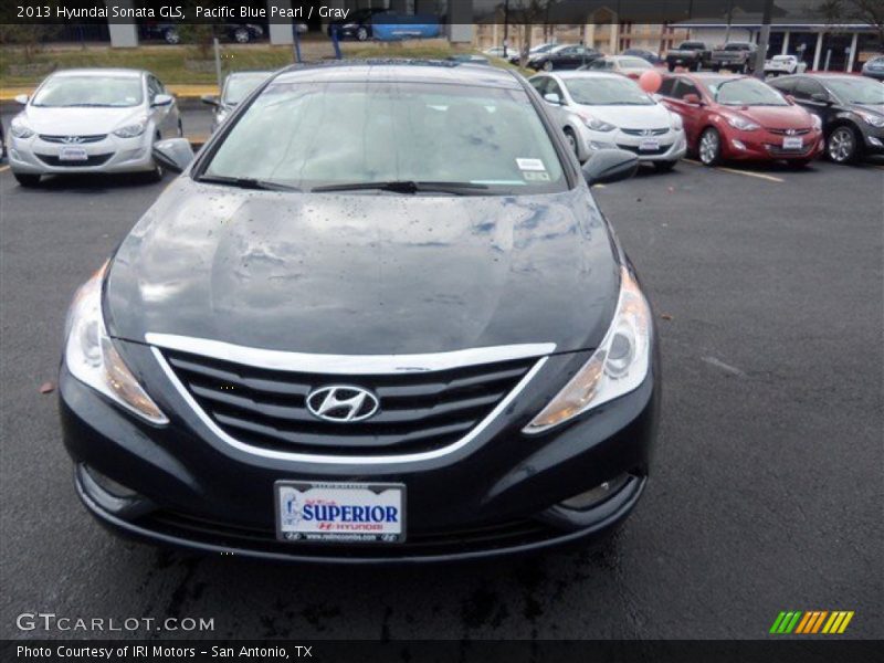 Pacific Blue Pearl / Gray 2013 Hyundai Sonata GLS