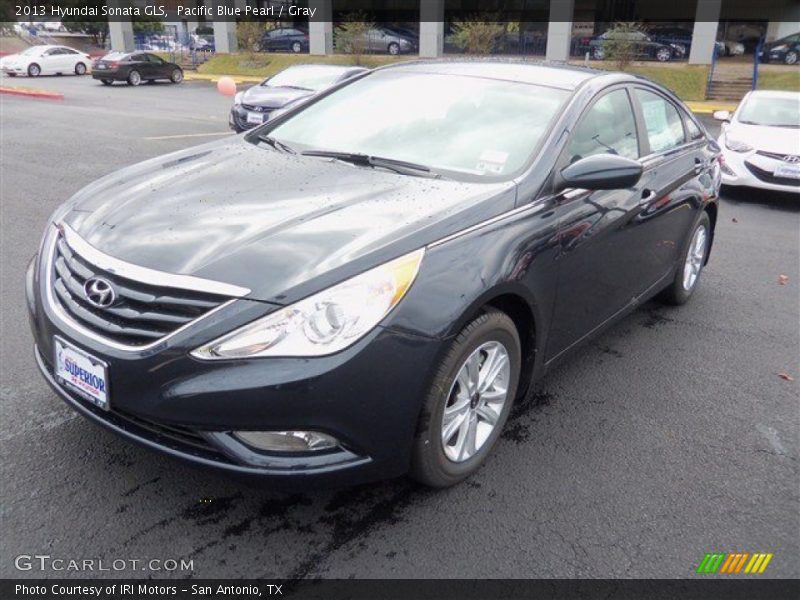 Pacific Blue Pearl / Gray 2013 Hyundai Sonata GLS