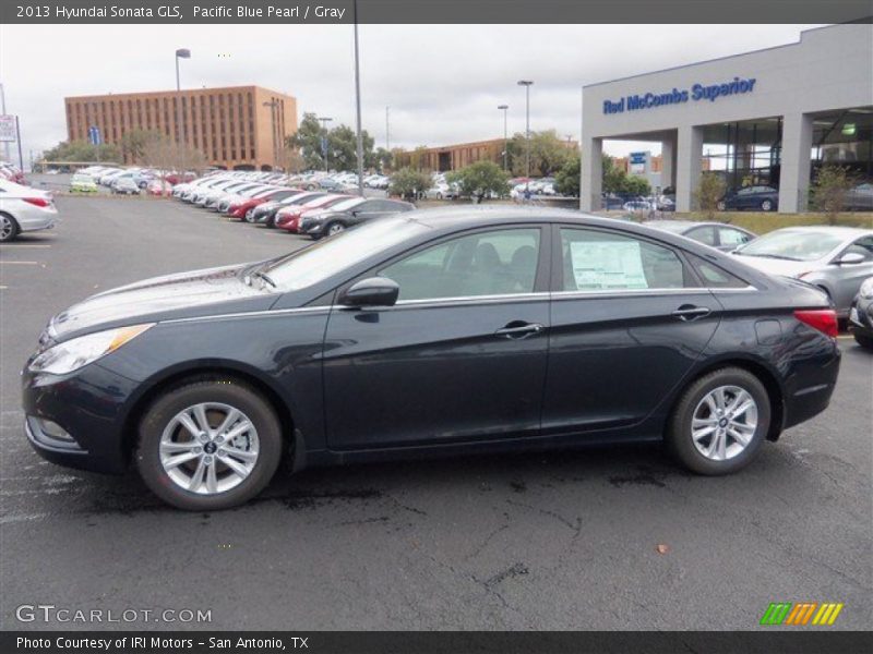 Pacific Blue Pearl / Gray 2013 Hyundai Sonata GLS