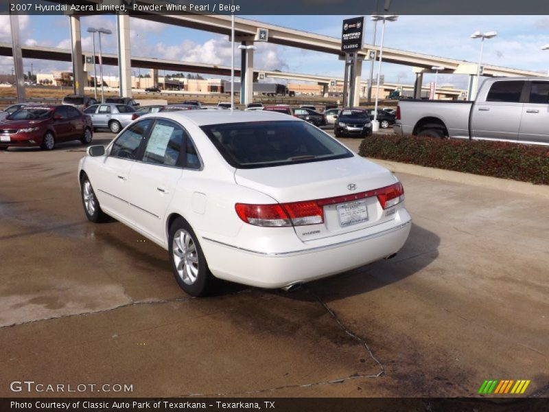 Powder White Pearl / Beige 2007 Hyundai Azera Limited