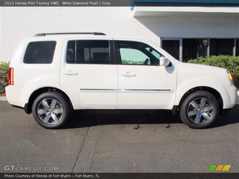White Diamond Pearl / Gray 2013 Honda Pilot Touring 4WD