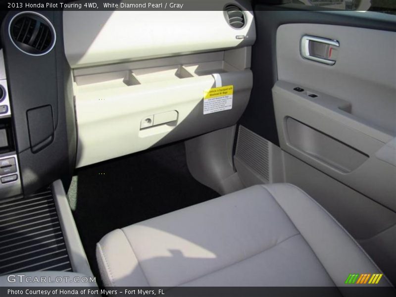 White Diamond Pearl / Gray 2013 Honda Pilot Touring 4WD