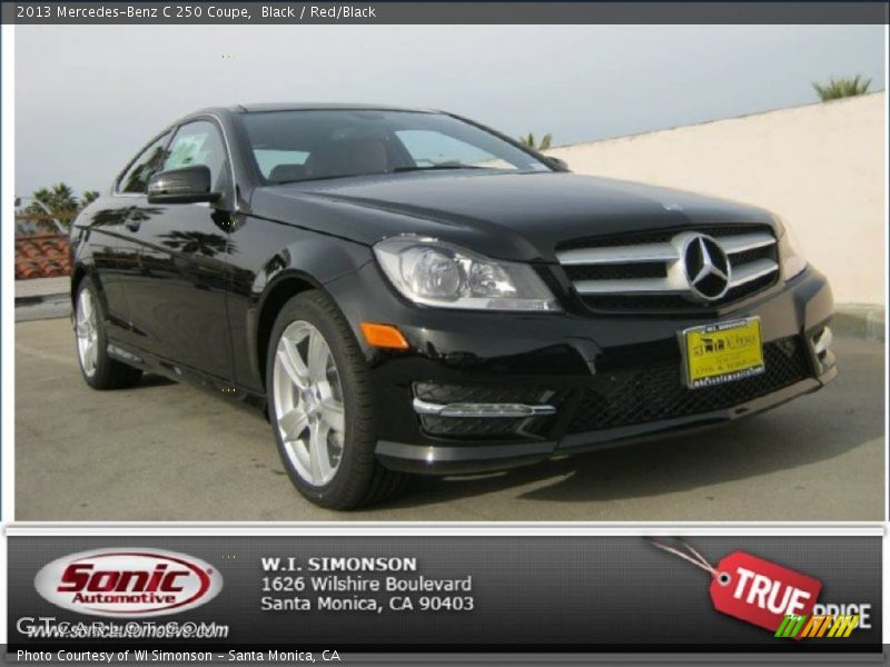 Black / Red/Black 2013 Mercedes-Benz C 250 Coupe
