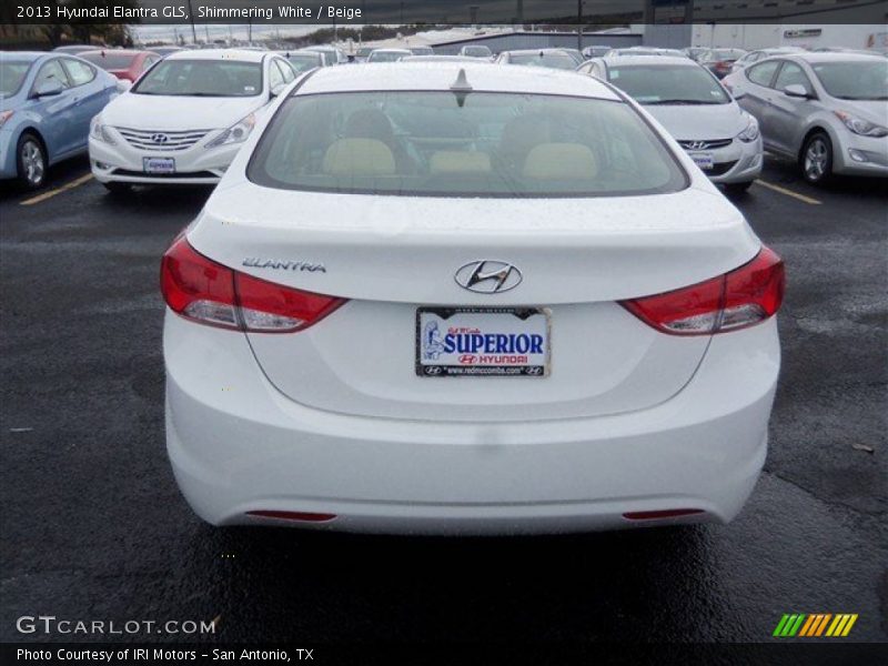 Shimmering White / Beige 2013 Hyundai Elantra GLS