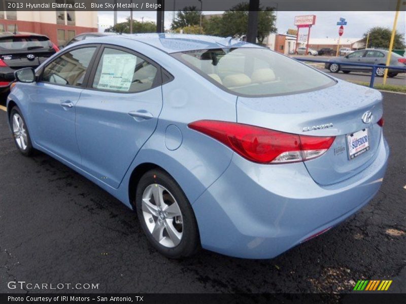 Blue Sky Metallic / Beige 2013 Hyundai Elantra GLS