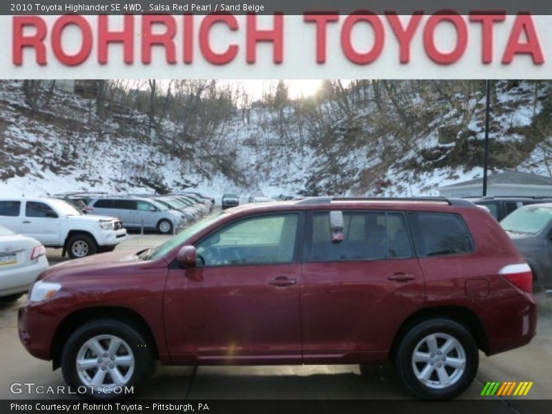 Salsa Red Pearl / Sand Beige 2010 Toyota Highlander SE 4WD