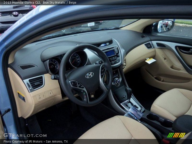Blue Sky Metallic / Beige 2013 Hyundai Elantra GLS