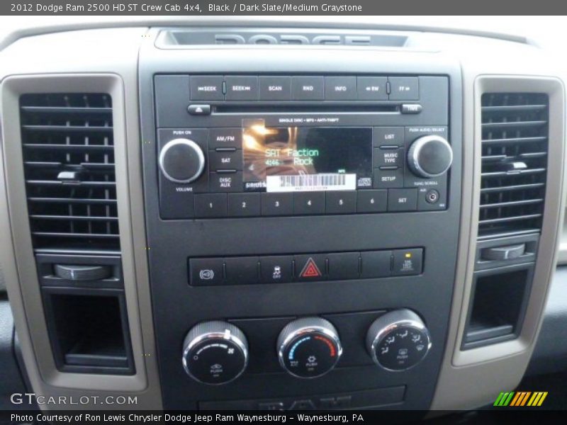 Black / Dark Slate/Medium Graystone 2012 Dodge Ram 2500 HD ST Crew Cab 4x4