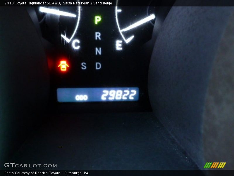 Salsa Red Pearl / Sand Beige 2010 Toyota Highlander SE 4WD