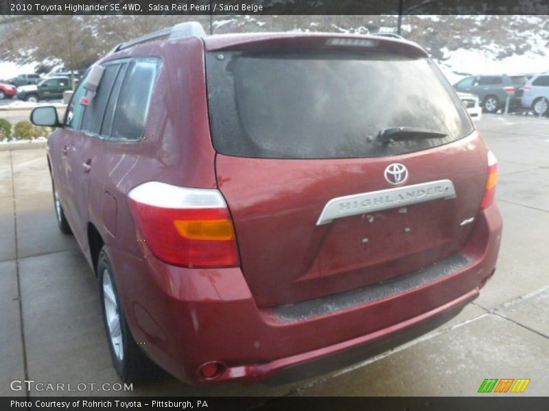 Salsa Red Pearl / Sand Beige 2010 Toyota Highlander SE 4WD