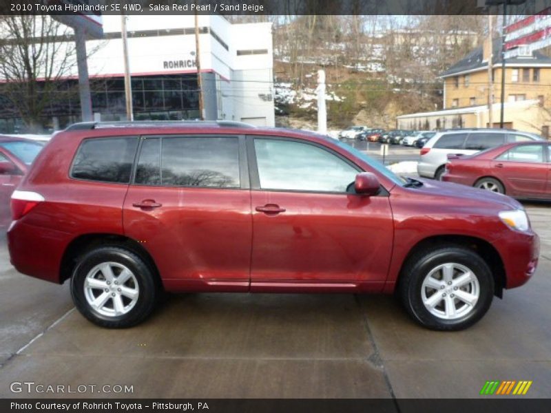 Salsa Red Pearl / Sand Beige 2010 Toyota Highlander SE 4WD