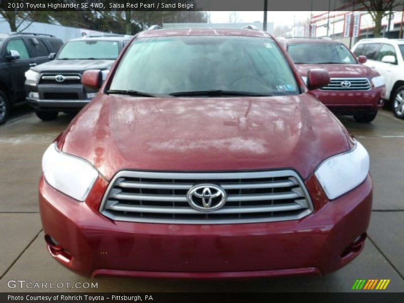 Salsa Red Pearl / Sand Beige 2010 Toyota Highlander SE 4WD