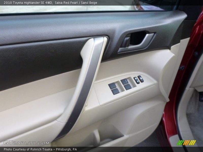 Salsa Red Pearl / Sand Beige 2010 Toyota Highlander SE 4WD