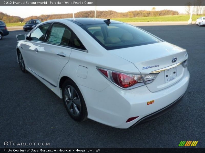 Porcelain White Pearl / Camel 2012 Hyundai Sonata Hybrid