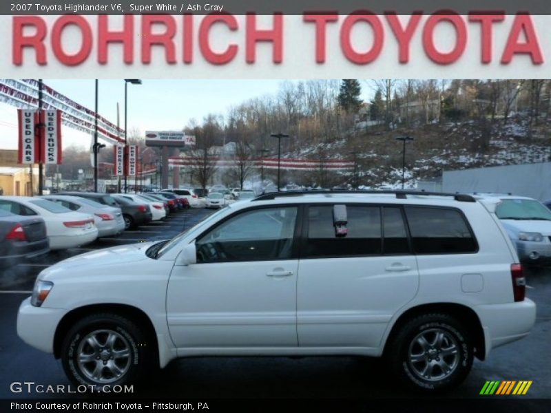 Super White / Ash Gray 2007 Toyota Highlander V6