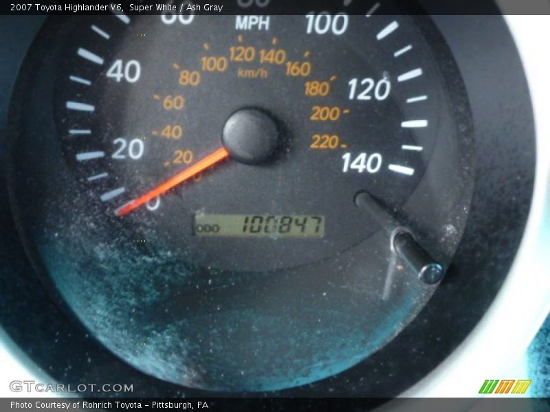 Super White / Ash Gray 2007 Toyota Highlander V6