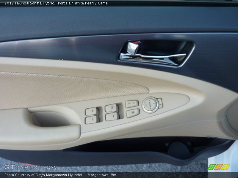 Porcelain White Pearl / Camel 2012 Hyundai Sonata Hybrid