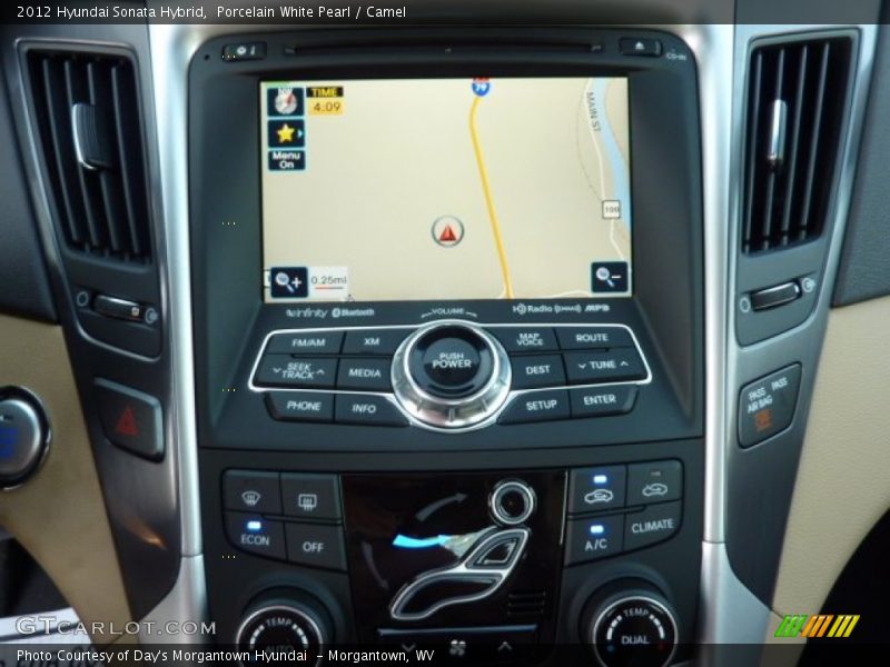 Porcelain White Pearl / Camel 2012 Hyundai Sonata Hybrid