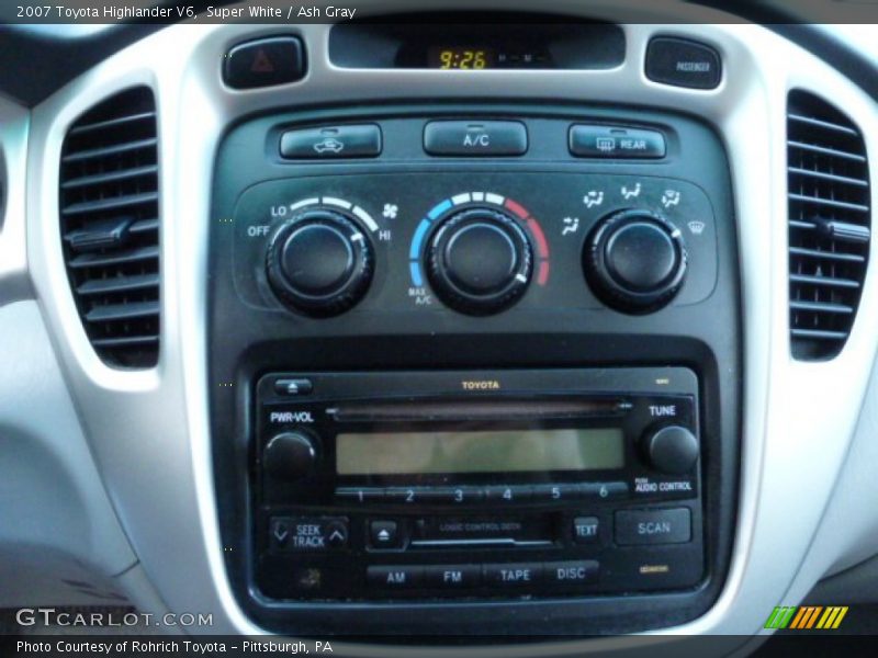 Controls of 2007 Highlander V6