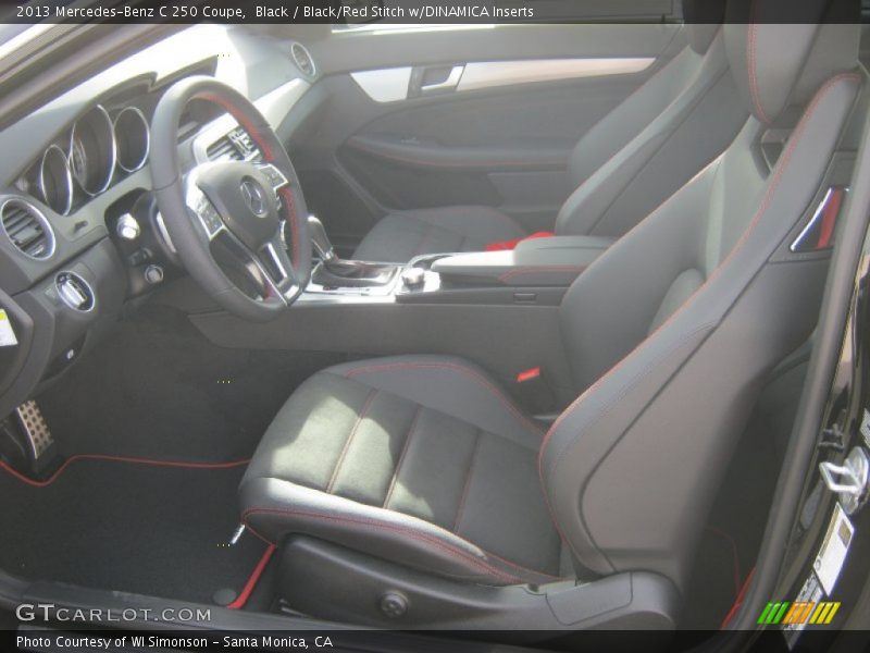Black / Black/Red Stitch w/DINAMICA Inserts 2013 Mercedes-Benz C 250 Coupe