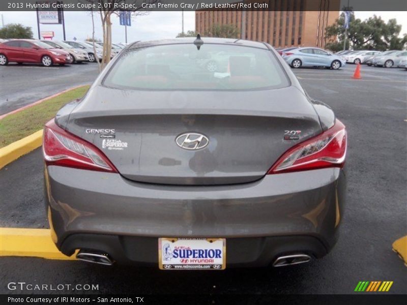 Gran Premio Gray / Red Leather/Red Cloth 2013 Hyundai Genesis Coupe 2.0T R-Spec