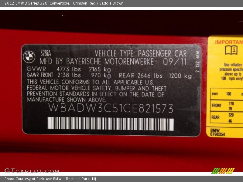 Crimson Red / Saddle Brown 2012 BMW 3 Series 328i Convertible