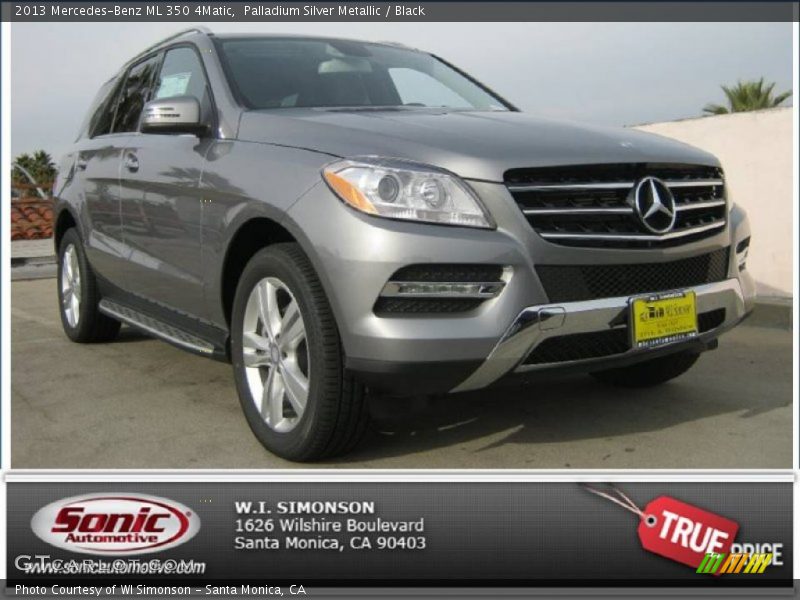 Palladium Silver Metallic / Black 2013 Mercedes-Benz ML 350 4Matic