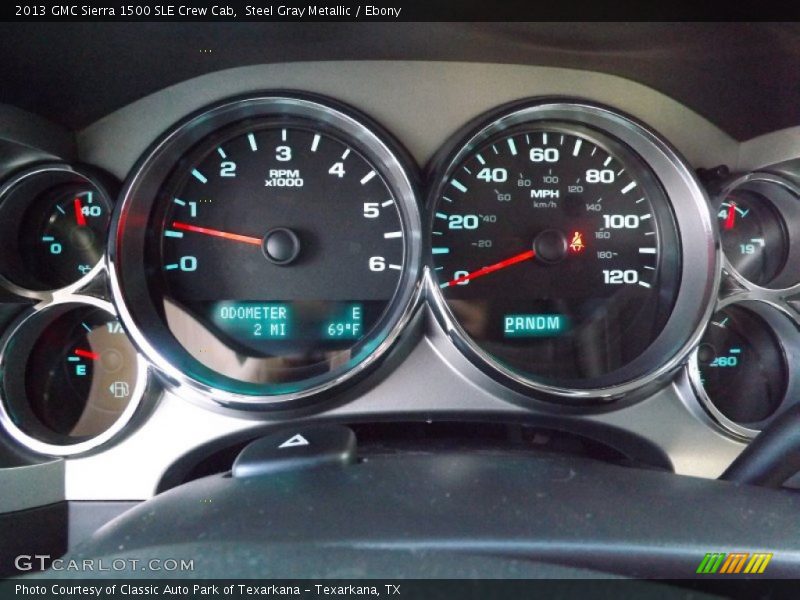 Steel Gray Metallic / Ebony 2013 GMC Sierra 1500 SLE Crew Cab