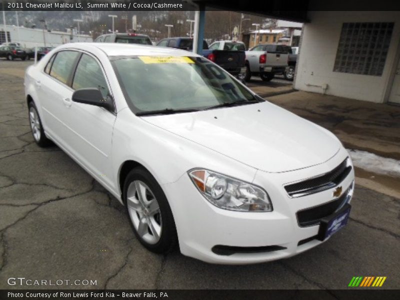 Summit White / Cocoa/Cashmere 2011 Chevrolet Malibu LS