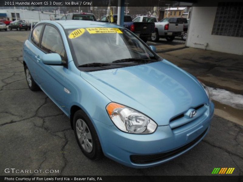 Ice Blue / Gray 2011 Hyundai Accent GS 3 Door