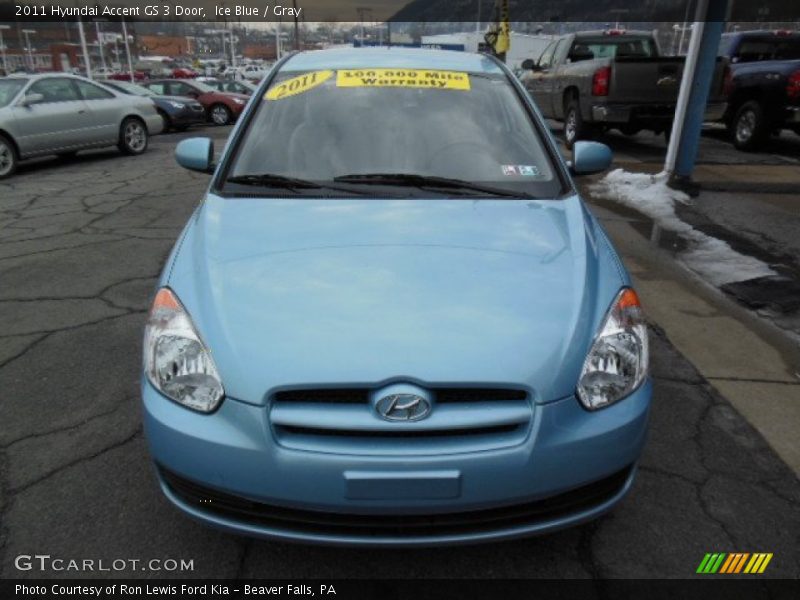 Ice Blue / Gray 2011 Hyundai Accent GS 3 Door