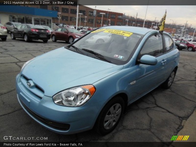Ice Blue / Gray 2011 Hyundai Accent GS 3 Door