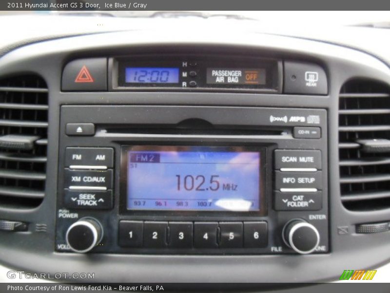 Ice Blue / Gray 2011 Hyundai Accent GS 3 Door