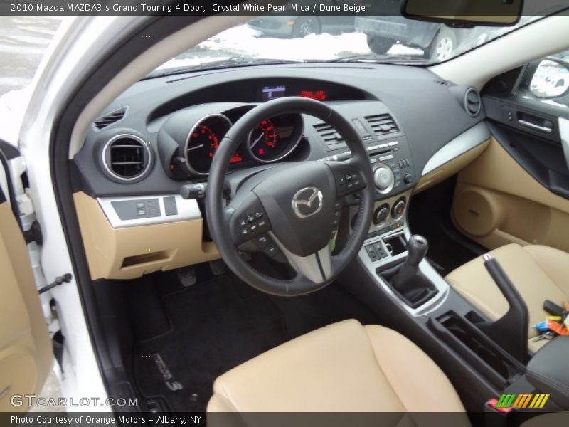 Crystal White Pearl Mica / Dune Beige 2010 Mazda MAZDA3 s Grand Touring 4 Door